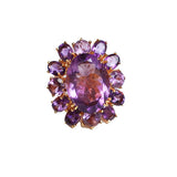 Amethyst Gold Plate Cocktail Ring-Rings-Gretchen Ventura
