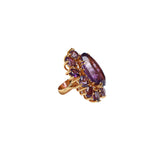 Amethyst Gold Plate Cocktail Ring-Rings-Gretchen Ventura