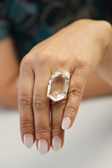 Topaz Gold Plate Cocktail Ring-Rings-Gretchen Ventura