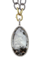 Quartz Crystal Intaglio Parrots Sitting on Tree Branch Pendant-Neck Pendant-Gretchen Ventura