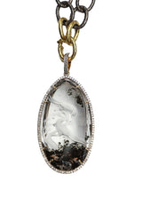 Quartz Crystal Intaglio Parrots Sitting on Tree Branch Pendant-Neck Pendant-Gretchen Ventura