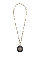 18K Gold Evil eye on Onyx Pendant-Neck Pendant-Gretchen Ventura