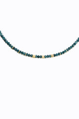 Faceted Grandidierite Necklace w/Diamond Beads-Necklaces-Gretchen Ventura