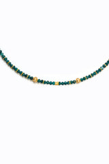 Faceted Grandidierite Necklace w/Diamond Beads-Necklaces-Gretchen Ventura