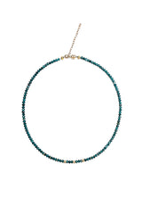 Faceted Grandidierite Necklace w/Diamond Beads-Necklaces-Gretchen Ventura
