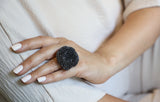 Pyramid Black Spinel Amoeba Ring-Rings-Gretchen Ventura