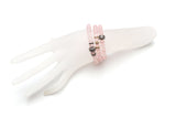 Rose Quartz Bracelet w/ Diamond Wheels & Bead-Bracelets-Gretchen Ventura