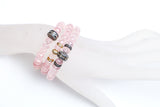 Rose Quartz Bracelet w/ Diamond Baguette-Bracelets-Gretchen Ventura
