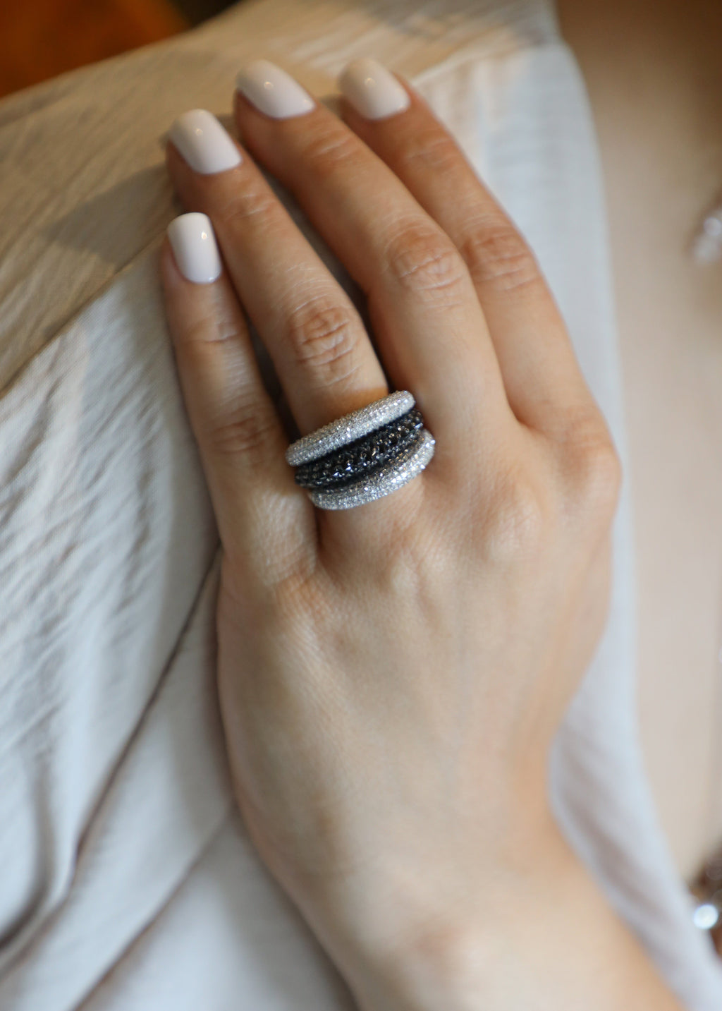 Pyramid Black Spinel Saucer Ring – Gretchen Ventura LLC.