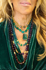 Faceted Amethyst Necklace w/Gold & Diamond Bead-Necklaces-Gretchen Ventura