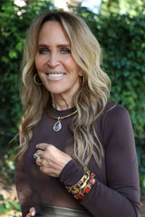 Emerald Shape Carnelian Kaleidoscope Bangle-Bracelets-Gretchen Ventura