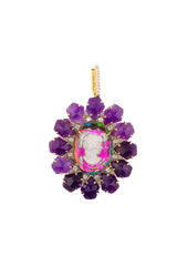 Cameo w/ Amethyst & Diamond in Gold Plate-Neck Pendant-Gretchen Ventura