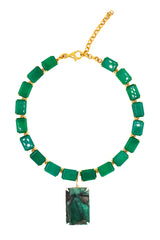 Emerald Shape Emerald w/ Rock Pendant-Neck Pendant-Gretchen Ventura