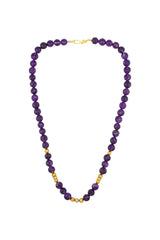 Faceted Amethyst Necklace w/Gold & Diamond Bead-Necklaces-Gretchen Ventura