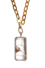 Quartz Crystal Intaglio Cranes on the Icy Shoreline under the Moon-Neck Pendant-Gretchen Ventura