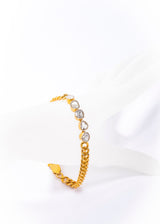 Rose Cut Diamond Curb Chain Bracelet-Bracelets-Gretchen Ventura