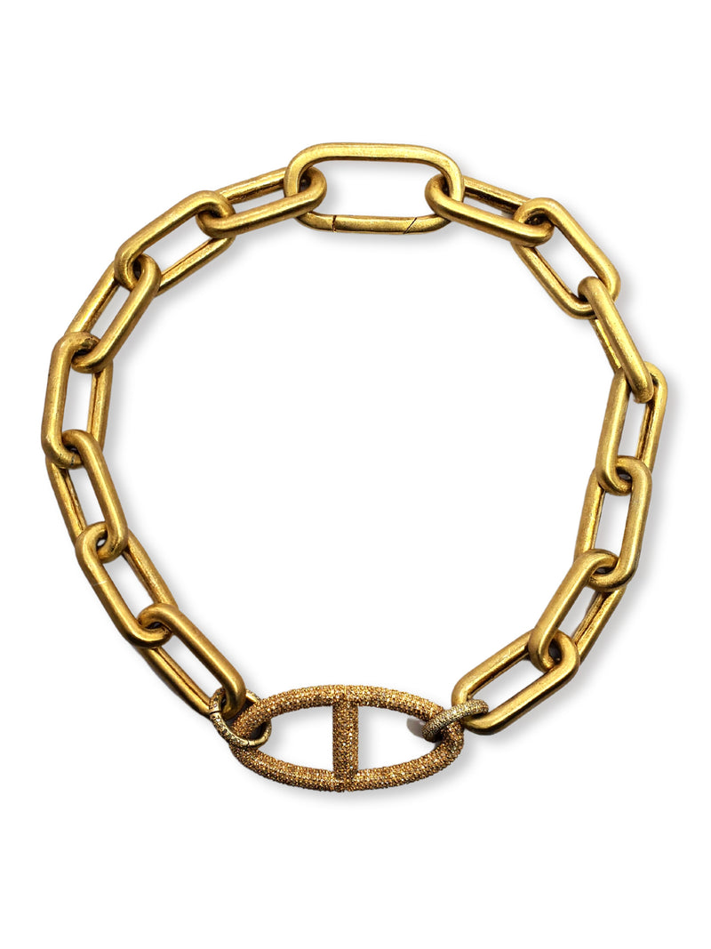Oval H Link w/GV Link Chain Rockstar 2 Necklace-Gretchen Ventura