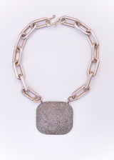 Diamond Plate w/GV Link Necklace-Necklaces-Gretchen Ventura