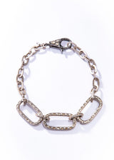 Sterling Hammered & Raw Diamond Slice Link Necklace-Necklaces-Gretchen Ventura