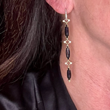 Faceted Black Spinel Marquise Drops-Earrings-Gretchen Ventura
