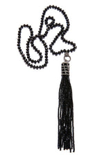 Faceted Black Spinel Tassel Necklace-Necklaces-Gretchen Ventura