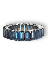Blue London Topaz Baguette Eternity Band-Rings-Gretchen Ventura