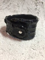 Black Crocodile Cuff (Medium) #2590-Bracelet-Gretchen Ventura