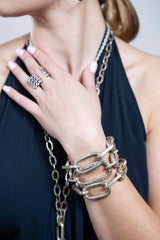 Raw Diamond Slice Clasp & Link Bracelet-Bracelets-Gretchen Ventura