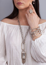 Raw Diamond Slice Clasp & Link Bracelet-Bracelets-Gretchen Ventura
