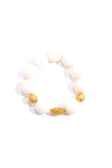 Rose Cut Diamond & Gold Bead & Moose Antler Bead Bracelet-bracelets-Gretchen Ventura