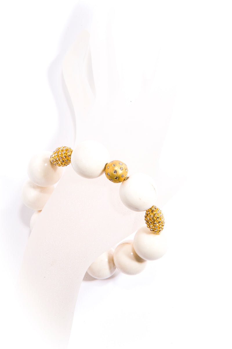 Moose Antler Beads Bracelet w/Diamond Beads-Bracelets-Gretchen Ventura