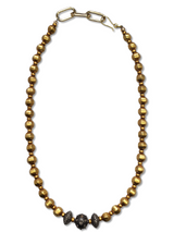 Vintage 20K Gold Over Wax w/ Gold & Diamond Bead Necklace 1-Necklaces-Gretchen Ventura