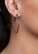 Black Diamond Hoops-Earrings-Gretchen Ventura
