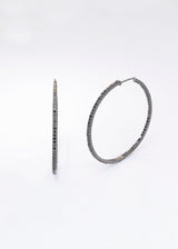 Black Diamond Hoops-Earrings-Gretchen Ventura