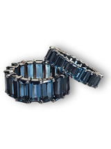 Blue London Topaz (6.76c) Baguette SS (5.65g) Eternity Band Size 6.5 #5043-Rings-Gretchen Ventura