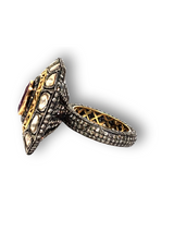 Antique Pink Tourmaline & Diamonds Ring-Rings-Gretchen Ventura