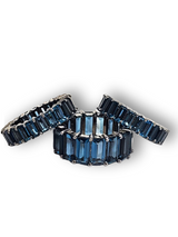 Blue London Topaz Baguette Eternity Band-Rings-Gretchen Ventura