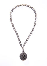 Faceted & Pave Black Spinel Pendant-Neck Pendant-Gretchen Ventura