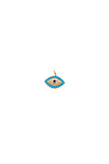 Gold, Diamond, Sapphire & Turquoise Evil Eye Pendant-Neck Pendant-Gretchen Ventura