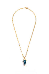 Faceted Blue London Topaz Dagger Drop Pendant-Neck Pendant-Gretchen Ventura