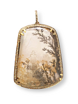Quartz Bas-relief Pendant w/Dendrite Inclusions-Neck Pendant-Gretchen Ventura