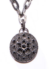 Faceted & Pave Black Spinel Pendant-Neck Pendant-Gretchen Ventura