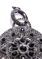 Faceted & Pave Black Spinel Pendant-Neck Pendant-Gretchen Ventura