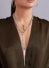 Raw Diamond Slice & Sterling Small Spear Necklace-Necklaces-Gretchen Ventura
