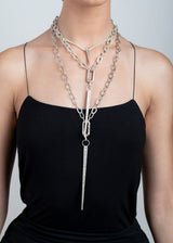 Raw Diamond Slice & Sterling Small Spear Necklace-Necklaces-Gretchen Ventura