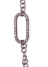 Hand Hammered Sterling Chain w/Diamond Slice Clasp-Necklaces-Gretchen Ventura