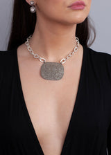 Diamond Plate & GV Link Chain Necklace-Necklaces-Gretchen Ventura