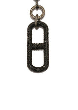 Black Spinel Large Squared Rockstar H link Neckalce-Necklaces-Gretchen Ventura