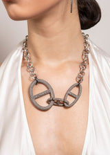 Large & Small Oval Diamond H Links Rockstar Necklace-Necklaces-Gretchen Ventura