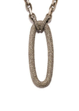 Sterling & Diamond Large Oval Rockstar Necklace-Necklaces-Gretchen Ventura